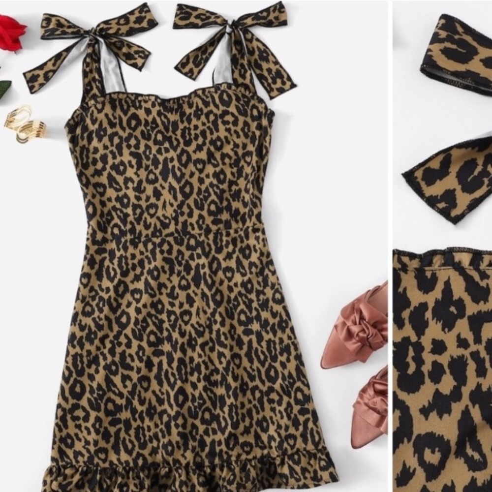 Cute Leopard Print Mini Dress Size Small